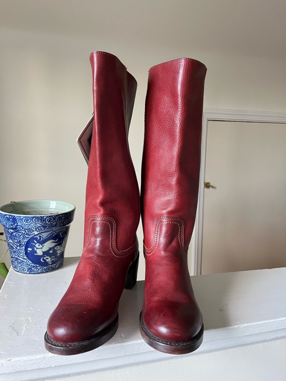 Frye Burgundy 14L Campus Leather Boots - Picture 3 of 12